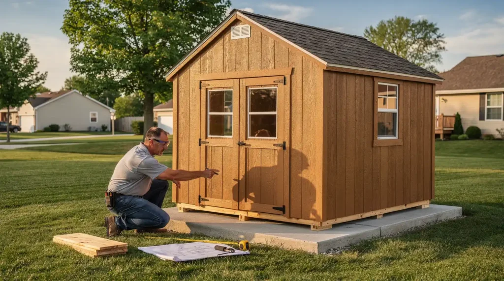 Wood garden shed